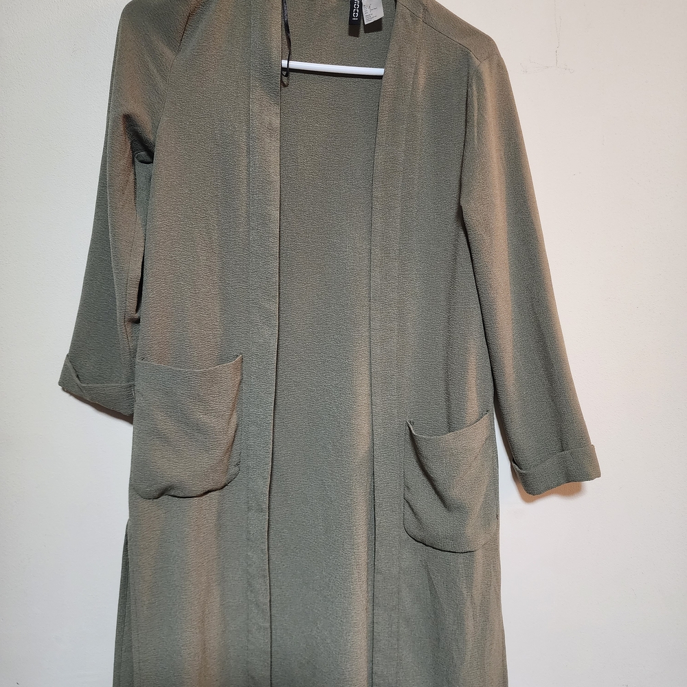 Women's Olive Green Open Front Jacket